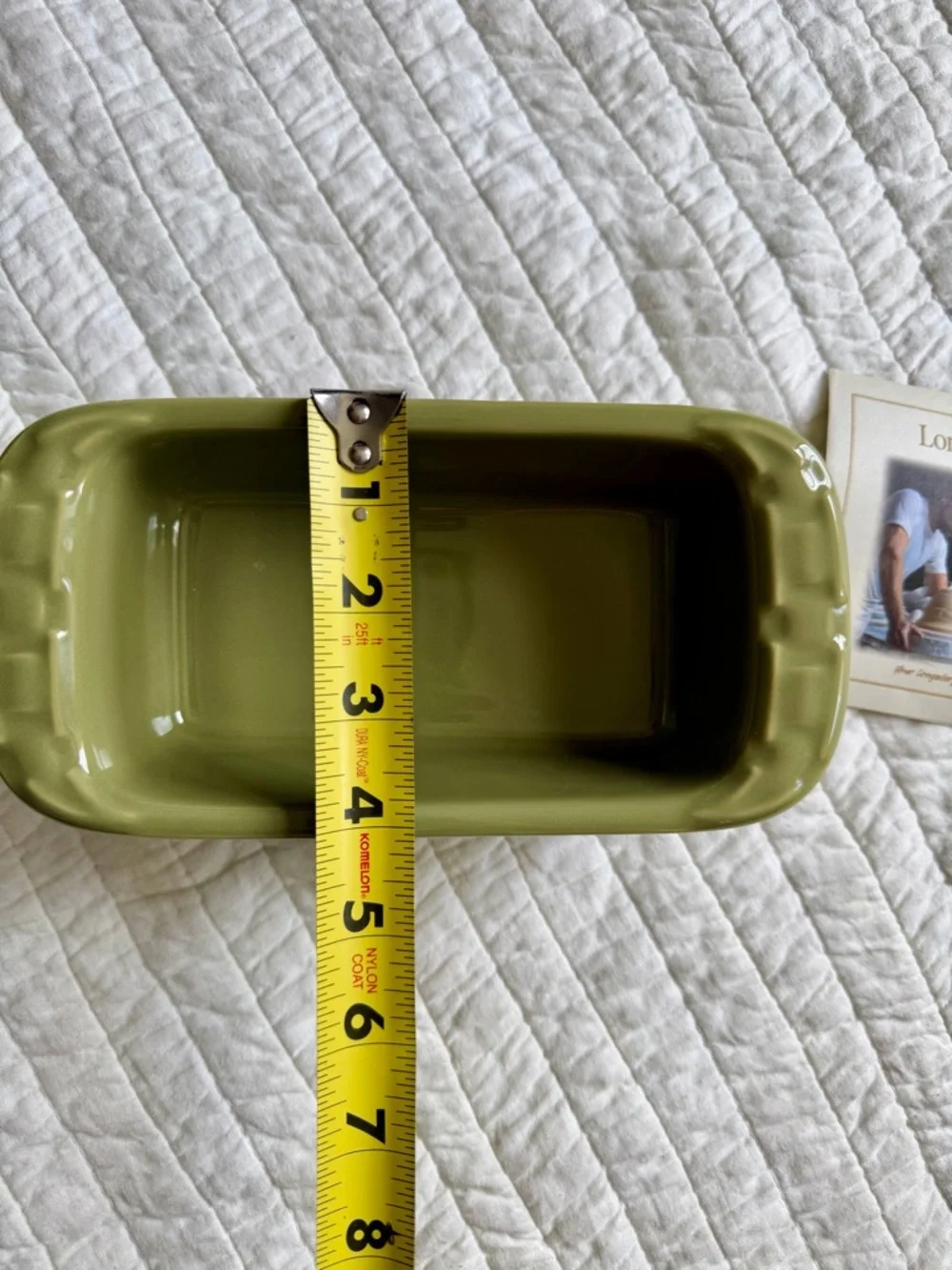 Longaberger Woven Traditions Heritage Green Rectangular Loaf Baker Dish